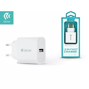   Devia USB hálózati töltő adapter - 10W - Devia Smart USB Fast Charge - fehér