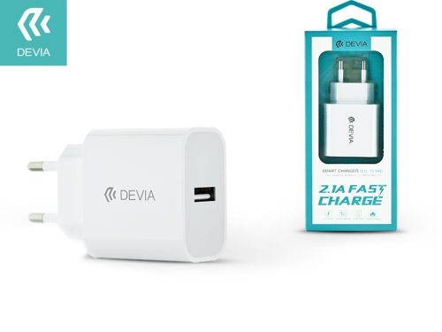 Devia Smart USB hálózati töltő adapter - Devia Smart USB Fast Charge - 5V/2,1A - white