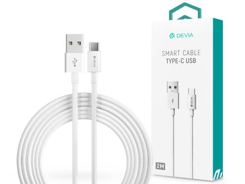 Devia USB - USB Type-C adat- és töltőkábel 2 m-es vezetékkel - Devia Smart USB  Type-C 2.0 Cable - fehér