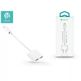   Devia lightning adapter egyidőben történő töltéshez és zenehallgatáshoz - Devia Smart 2in1 Lightning adapter - fehér