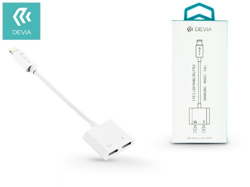 Devia lightning adapter egyidőben történő töltéshez és zenehallgatáshoz - Devia Smart 2in1 Lightning adapter - white