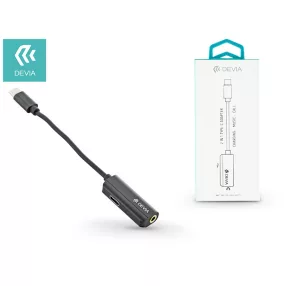   Devia USB Type-C + 3.5 mm jack adapter egyidőben történő töltéshez és zenehallgatáshoz - Devia Smart 2in1 Type-C - Jack adapter - fekete