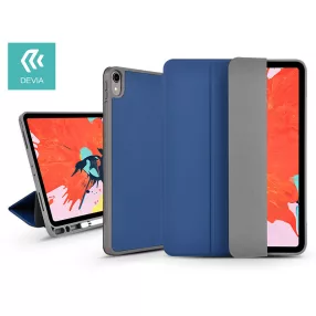   Apple iPad Pro 11 (2018)/iPad Air (2020) tablet tok (Smart Case) Apple Pencil   tartóval - Devia Leather Case V2 - blue
