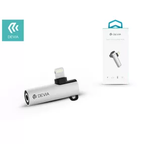   Devia lightning + 3.5 mm jack adapter egyidőben történő töltéshez és            zenehallgatáshoz - Devia Smart Lightning to Lightning + DC3.5 - ezüst