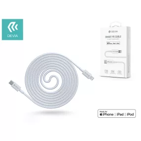   Devia USB Type-C - Lightning adat- és töltőkábel 1,5 m-es vezetékkel - Devia    Smart Series PD Cable 18W Type-C to Lightning - fehér (MFI engedélyes)