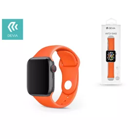   Apple Watch lyukacsos sport szíj - Devia Deluxe Series Sport Band - 42/44/45/49 mm - narancs