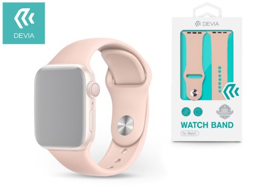 Apple Watch lyukacsos sport szíj - Devia Deluxe Series Sport Band - 42/44 mm - pink sand