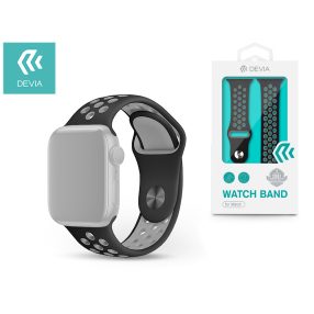   Devia Deluxe Series Sport2 Apple Watch lyukacsos sport szíj - 42/44/45/49mm - fekete/szürke