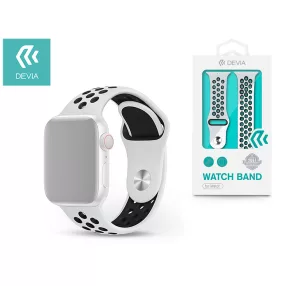   Devia Deluxe Series Sport2 Apple Watch lyukacsos sport szíj - 42/44/45/49mm - fehér/fekete