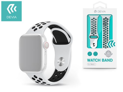 Apple Watch lyukacsos sport szíj - Devia Deluxe Series Sport2 Band - 42/44 mm - white/black