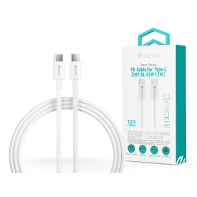   Devia Smart Series 60W PD Type-C/Type-C adat- és töltőkábel 1,2m - fehér