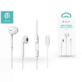   Devia sztereó felvevős fülhallgató USB Type-C csatlakozóval - Devia Smart       Earphone With Type-C EM048 - fehér