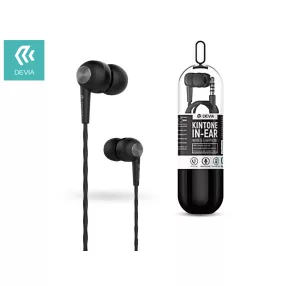   Devia sztereó felvevős fülhallgató - 3,5 mm jack - Devia Kintone V2 In-Ear WiredEarphones - fekete