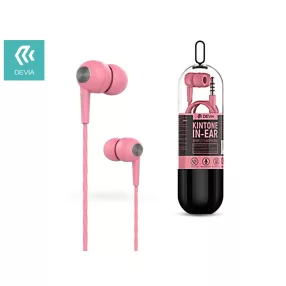   Devia sztereó felvevős fülhallgató - 3,5 mm jack - Devia Kintone V2 In-Ear WiredEarphones - rózsaszín