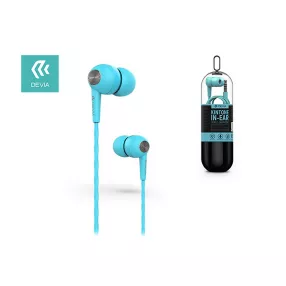   Devia sztereó felvevős fülhallgató - 3,5 mm jack - Devia Kintone V2 In-Ear WiredEarphones - kék