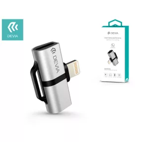   Devia lightning + lightning adapter egyidőben történő töltéshez és              zenehallgatáshoz - Devia Smart Series Adapter Lightning to Dual Lightning -     ezüst