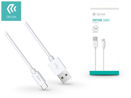 Devia USB - USB Type-C adat- és töltőkábel 1 m-es vezetékkel - Devia Kintone USBType-C Cable - fehér