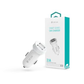 Devia Smart Series 15W 2xUSB autós töltő adapter - fehér