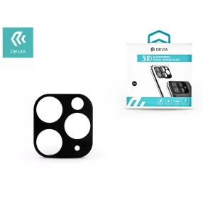   Hátsó kameravédő borító + lencsevédő edzett üveg - Apple iPhone 11 Pro - Devia  Glimmer Series 3D Camera Tempered Glass - fekete