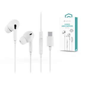   Devia sztereó felvevős fülhallgató Type-C csatlakozóval - Devia Smart Series    Stereo Wired Earphone - fehér