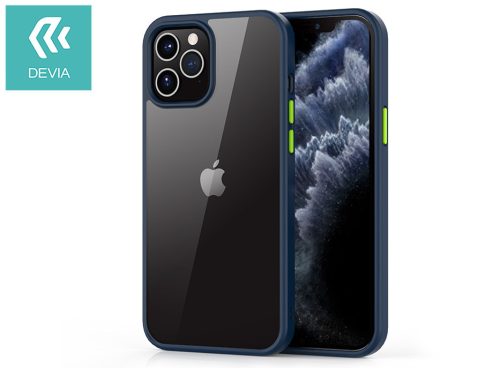 Apple iPhone 12/12 Pro ütésálló hátlap - Devia Shark Series Shockproof Case - blue/transparent