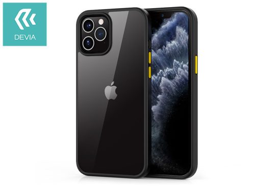 Apple iPhone 12 Pro Max ütésálló hátlap - Devia Shark Series Shockproof Case - black/transparent