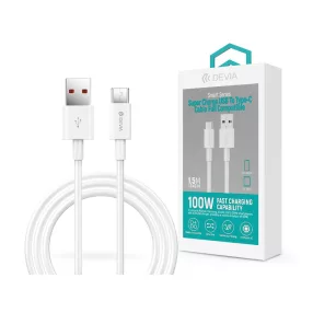   Devia Smart Series Shark USB/Type-C töltő- és adatkábel 1,5m - 5A - fehér