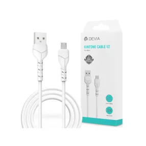   Devia Kintone Cable V2 Series 10W USB/microUSB adat-és töltőkábel 1m - fehér