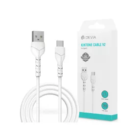   Devia Kintone Cable V2 Series 10W USB/Type-C adat- és töltőkábel 1m - fehér