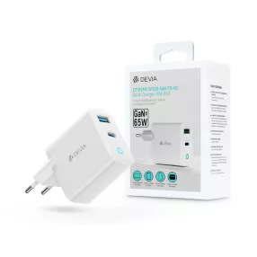   Devia Smart Series 65W GaN PD+QC hálózati gyorstöltő adapter USB+Type-C - fehér