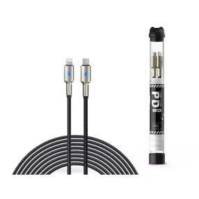   Devia Tube Mars Series PD USB Type-C/Lightning adat- és töltőkábel 1m - 5V/3A - fekete