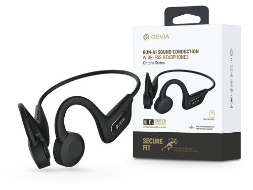 Devia Sport Bluetooth sztereó fülhallgató v5.0 microSD kártyaolvasóval - Devia  Kintone Series Run-A1 Sound Conduction Wireless Headset - fekete