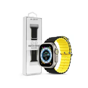   Devia Deluxe Series Sport6 Apple Watch szilikon sport szíj - 38/40/41mm - fekete/sárga