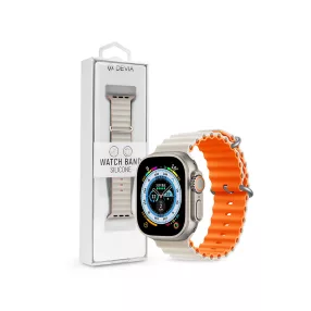   Devia Deluxe Series Sport6 Apple Watch szilikon sport szíj - 38/40/41mm - starlight/orange