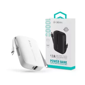   Devia Kintone Series - USB + Type-C - powerbank + Type-C/Lightning kábel - 10.000 mAh - fehér