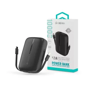   Devia Kintone Series - USB + Type-C - powerbank + Type-C/Lightning kábel - 10.000 mAh - fekete