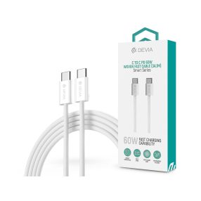   Devia Smart Series 60W PD Type-C/Type-C adat-és töltőkábel 1m - fehér