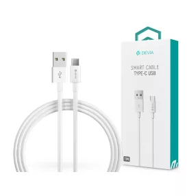   Devia Smart Series USB/Type-C adat- és töltőkábel 1m - fehér