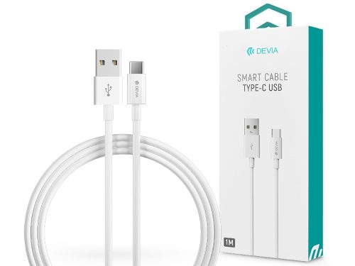 USB - USB Type-C adat- és töltőkábel 1 m-es vezetékkel - Devia Smart USB Type-C 2.0 Cable - white