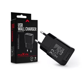 Maxlife MXTC-01 5W USB hálózati töltő adapter - fekete