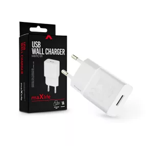 Maxlife MXTC-01 5W USB hálózati töltő adapter - fehér