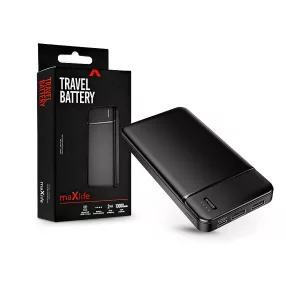   Maxlife hordozható külső akkumulátor / power bank - 10.000 mAh - Maxlife MXPB-01- 2xUSB + microUSB + Type-C - 10.000 mAh - fekete