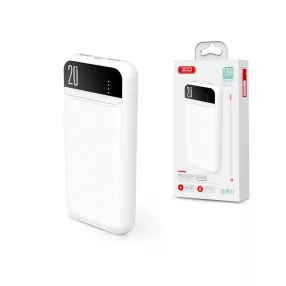   XO hordozható külső akkumulátor / power bank - 20.000 mAh - XO PR111 - 2xUSB +  Type-C + microUSB + PD + QC3.0 - fehér