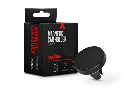 Maxlife univerzális szellőzőrácsba illeszthető mágneses PDA/GSM autós tartó - Maxlife MXCH-11 Magnetic Car Holder - fekete