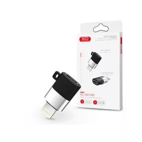   XO micro USB - Lightning adapter - XO NB149B Micro to Lightning Adapter - 2.4A - fekete/ezüst