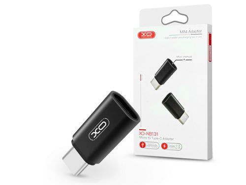 XO micro USB - Type-C adapter - XO NB131 Micro to Type-C Adapter - 2.1A - fekete