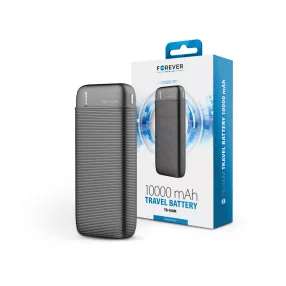   Forever TB-100M powerbank - USB/Type-C/microUSB - 10.000 mAh - fekete