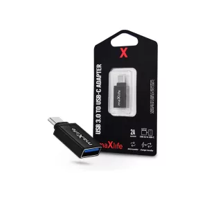 Maxlife USB/USB Type-C OTG adapter - 2A - fekete