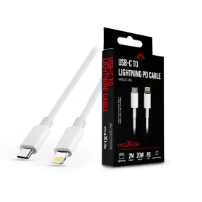   Maxlife MXUC-05 20W PD Type-C/Lightning adat- és töltőkábel 2m - fehér