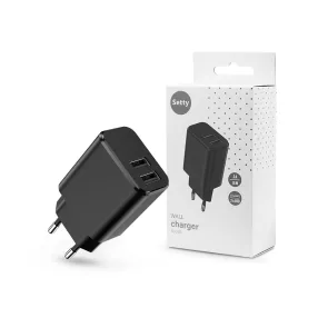 Setty 15W 2xUSB hálózati töltő adapter - fekete